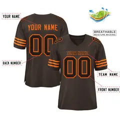 Brown Black-Orange Classic Style Football Jersey 2