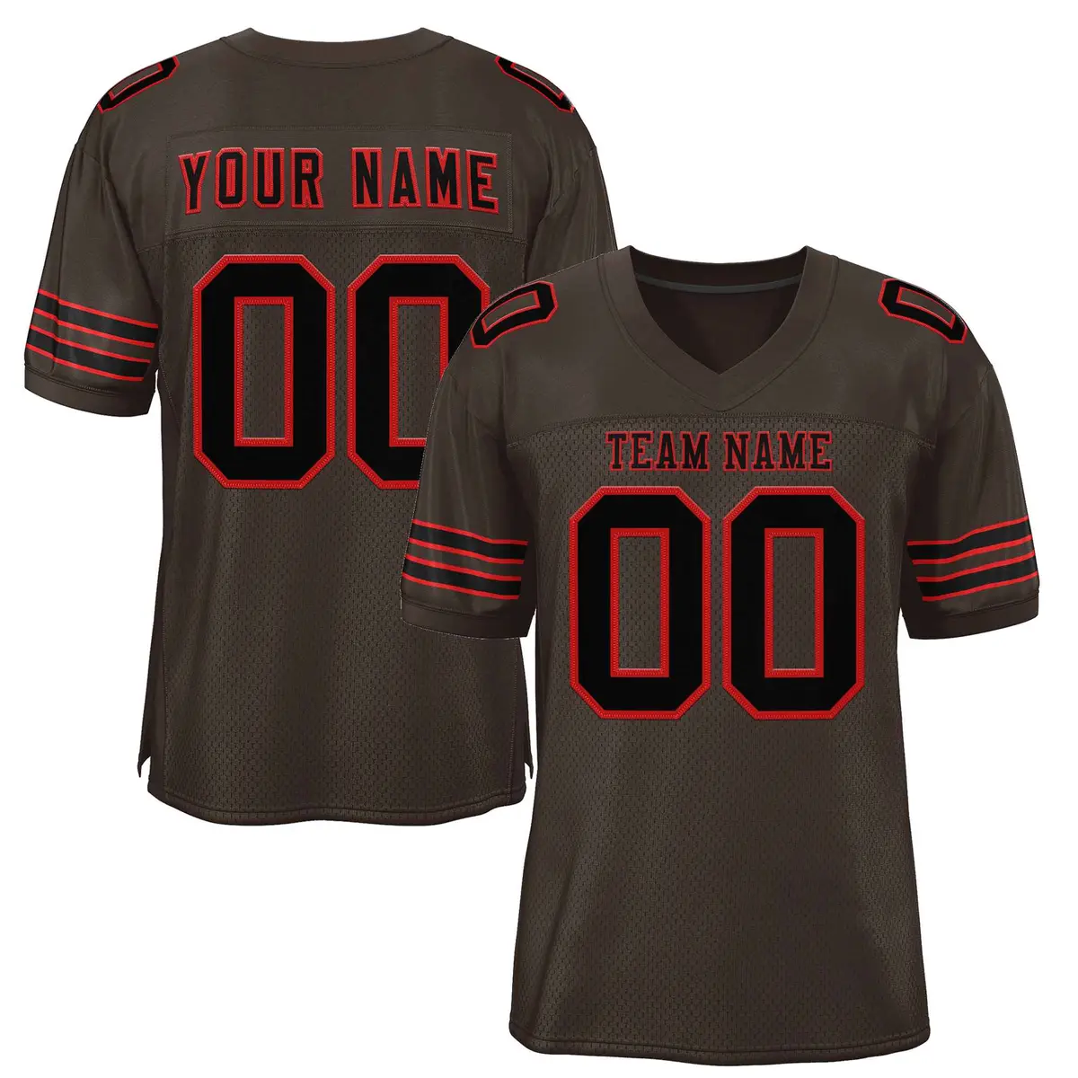 Brown Black-Red Classic Authentic Football Jersey
