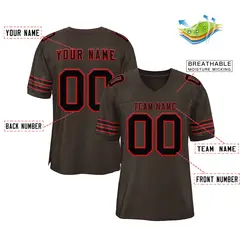 Brown Black-Red Classic Authentic Football Jersey 2