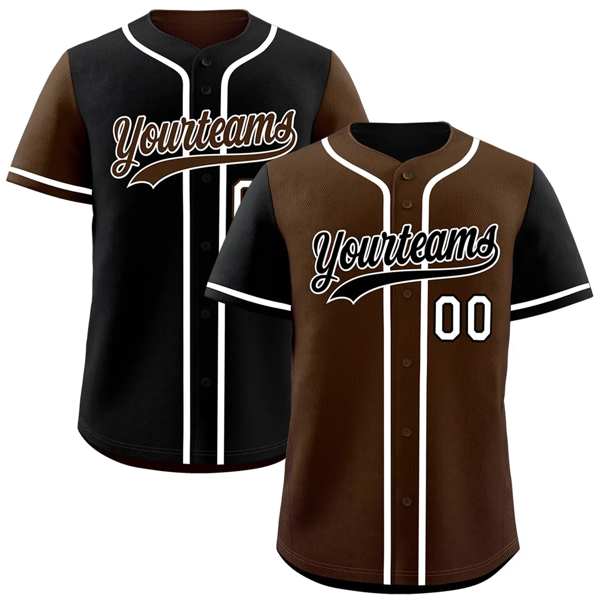 Brown Black Reversible Raglan Baseball Jersey