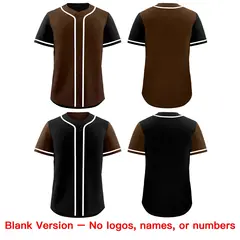 Brown Black Reversible Raglan Baseball Jersey 9