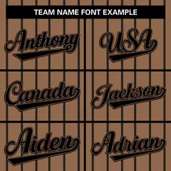 Brown Black Stripe Full Button Baseball Jersey 3