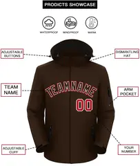 Brown Brown-Red Classic Waterproof Jacket 2