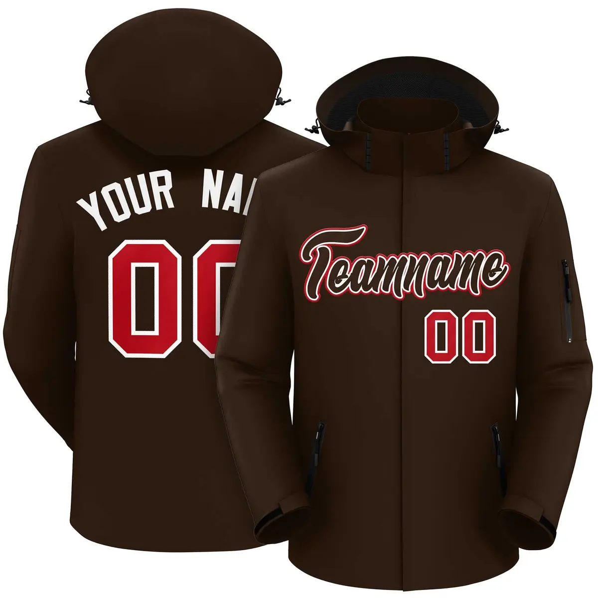 Brown Brown-Red Classic Waterproof Jacket