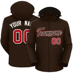 Brown Brown-Red Classic Waterproof Jacket 1