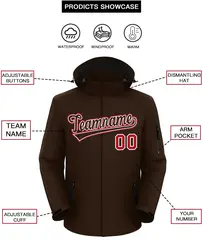 Brown Brown-Red Classic Waterproof Jacket 2