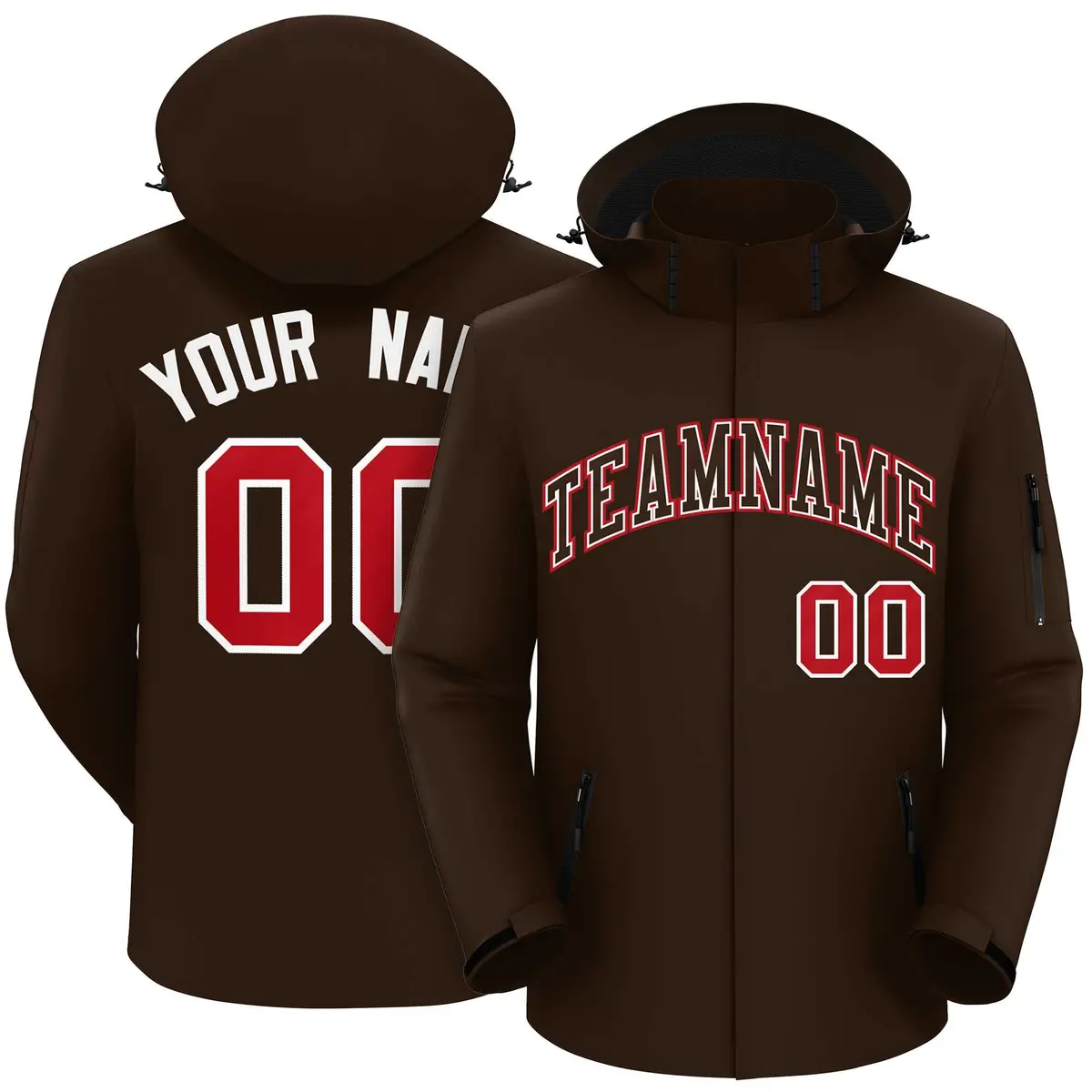 Brown Brown-Red Classic Waterproof Jacket