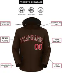 Brown Brown-Red Classic Waterproof Jacket 2