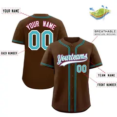 Brown Classic Baseball Jersey Moisture-Wicking Team Uniform 2