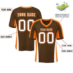 Brown Color Block Mesh Authentic Football Jersey 2
