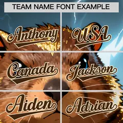 Brown Cream Animal Graffiti Pattern Baseball Jersey 3