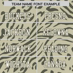 Brown Cream-Olive Zebra Stripes Football Jersey 3