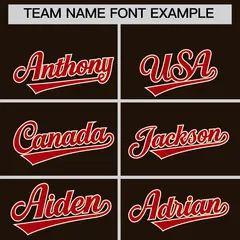 Brown Cream Red Full-Snap Short Sleeve Varsity Jacket 5