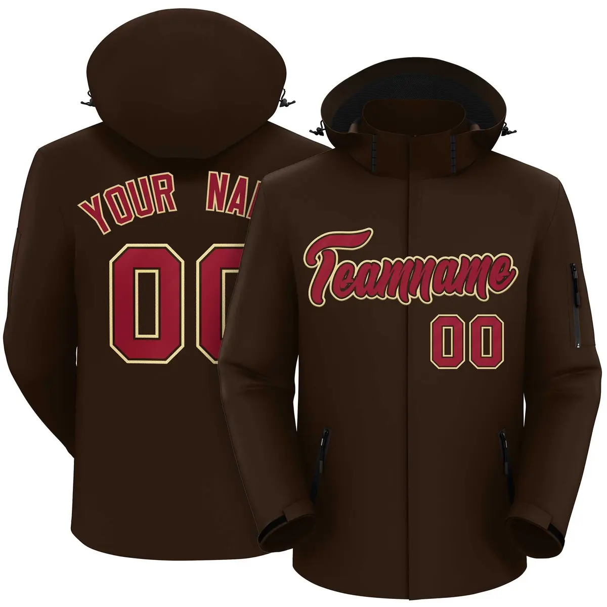 Brown Crimson-Khaki Classic Waterproof Jacket