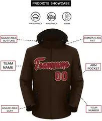 Brown Crimson-Khaki Classic Waterproof Jacket 2