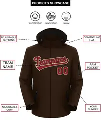 Brown Crimson-Khaki Classic Waterproof Jacket 2