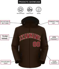 Brown Crimson-Khaki Classic Waterproof Jacket 2
