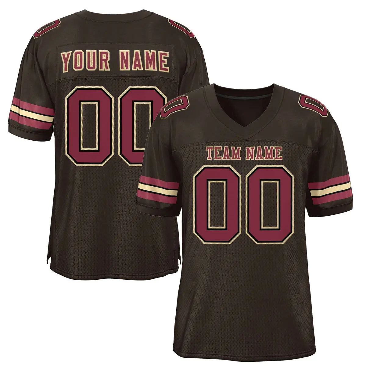 Brown Crimson-Old Gold Football Jersey