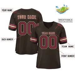 Brown Crimson-Old Gold Football Jersey 2