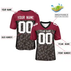 Brown Crimson Raglan Sleeves Camo Authentic Football Jersey 2