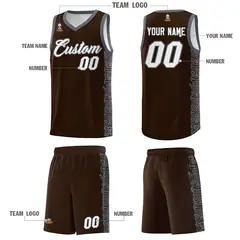Brown Dark Gray Indians Pattern Basketball Jersey 5