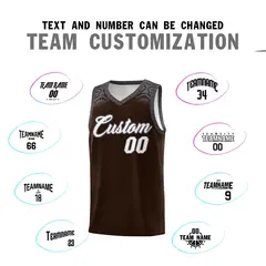 Brown Dark Gray Indians Print Basketball Uniform Jersey 4