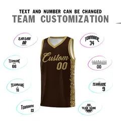 Brown Desert Yellow Indians Pattern Basketball Jersey 4