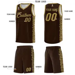 Brown Desert Yellow Indians Pattern Basketball Jersey 5