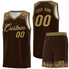 Brown Desert Yellow Indians Print Basketball Uniform Jersey