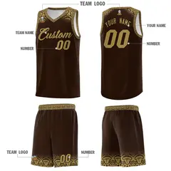 Brown Desert Yellow Indians Print Basketball Uniform Jersey 5