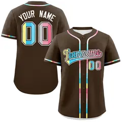 Brown Genderflux Pride Month Classic Baseball Jersey 1