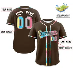 Brown Genderflux Pride Month Classic Baseball Jersey 2