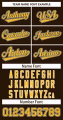 Brown Gold Black-White Classic Hockey Jersey 3