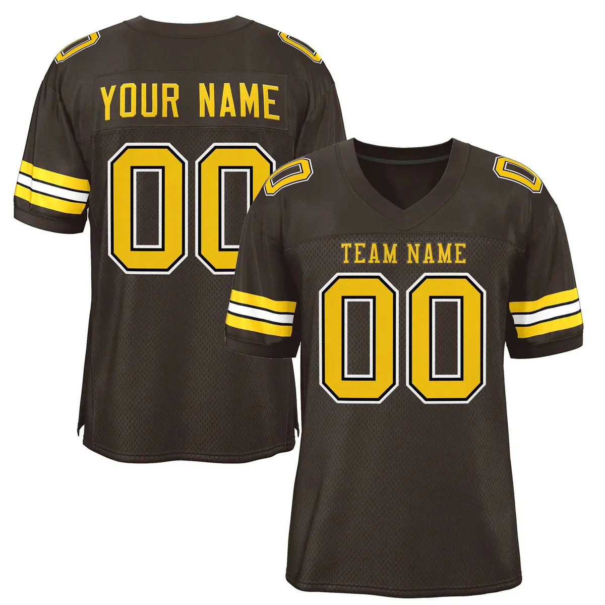 Brown Gold-Brown Classic Style Football Jersey