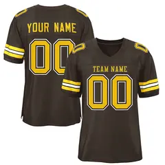 Brown Gold-Brown Classic Style Football Jersey 1
