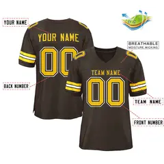 Brown Gold-Brown Classic Style Football Jersey 2