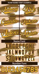 Brown Gold Camo Varsity Letterman Bomber Jacket 5