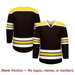 Brown Gold Ice Cream Helmet Pattern Hockey Jersey 7