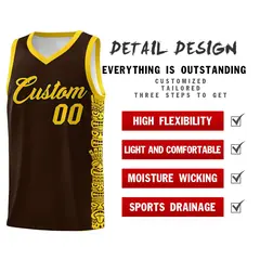 Brown Gold Indians Pattern Sports Uniform Basketball Jersey 2