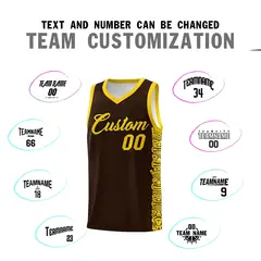 Brown Gold Indians Pattern Sports Uniform Basketball Jersey 4