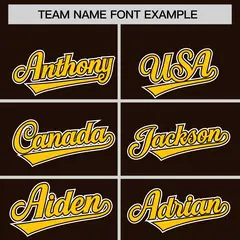 Brown Gold Lace-Up Neck Raglan Hockey Hoodie Jersey 3