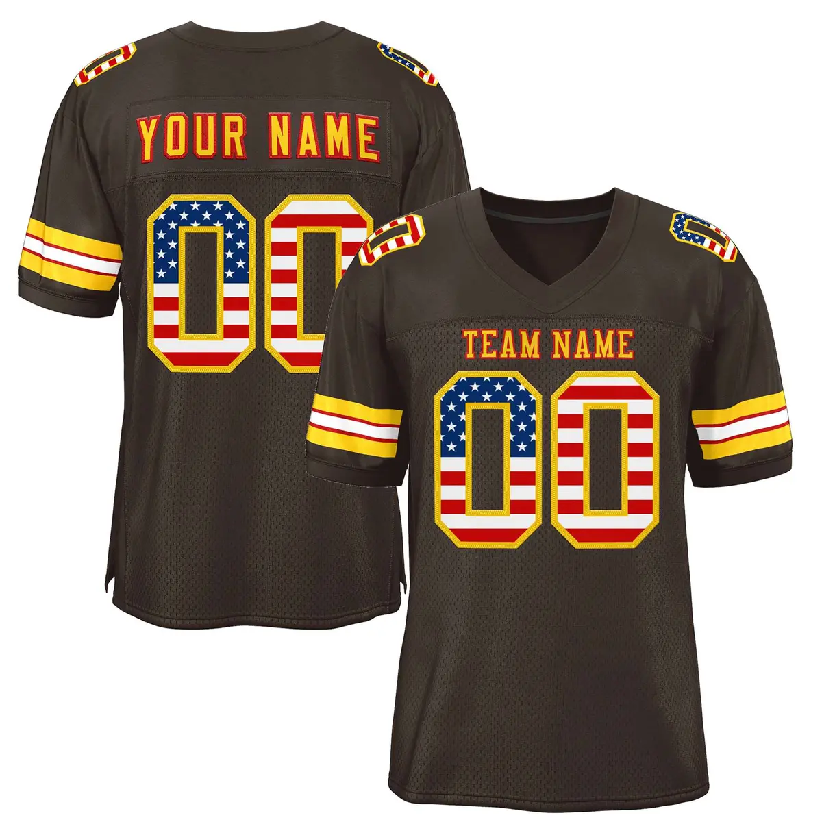 Brown Gold-Red Classic Authentic Football Jersey