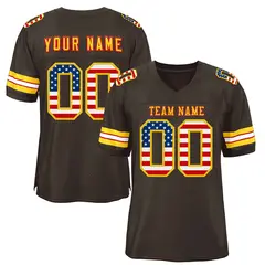 Brown Gold-Red Classic Authentic Football Jersey 1