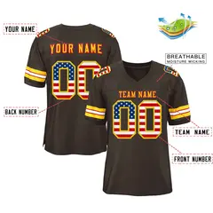 Brown Gold-Red Classic Authentic Football Jersey 2