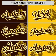 Brown Gold Split Flower Graffiti Authentic Baseball Jersey 3
