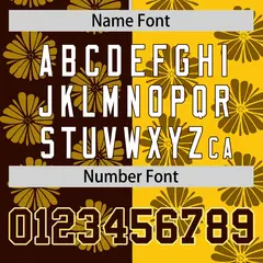 Brown Gold Split Flower Graffiti Authentic Baseball Jersey 4