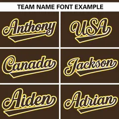 Brown Gold Thick Stripe Authentic Baseball Jersey 3