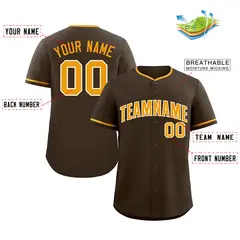 Brown Gold-White Classic Style Baseball Jersey 2