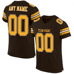 Brown Gold-White Classic Style Mesh Football Jersey 1