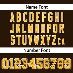 Brown Gold-White Classic V-Neck Hockey Jersey 3